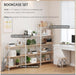 Folding Industrial Bookshelf 51 Inch Natural White