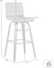 Vienna Mid-Century Modern 30" Bar Height Barstool Faux Leather Wood Finish, Grey/Walnut