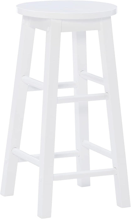 Zeke White 24" Counter Stool with round Seat