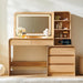 Vanity Desk with Mirror and Lights, 50” Modren Makeup Vanity with 35.43" Mirror and 5 Drawers, Makeup Table with Charging Station for Women and Girls, Bedroom (Natural)