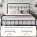 Classic Metal Platform Bed Frame Mattress Foundation with Victorian Style Iron-Art Headboard/Footboard/Under Bed Storage/No Box Spring Needed/Queen Size Black