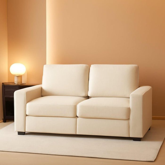 71" Modular Sofa Couch, Comfy Chenille Loveseat Sofa, Modern Recliner Couch with Deep Seats and Wide Armrests for Living Room(Beige, Square Backrest)