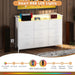 White Dresser With Integrated LED Lighting Charging
