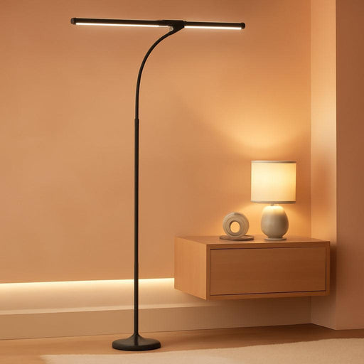 Led Desk Lamp Black AdjustableGooseneck DualHeadClipLamp
