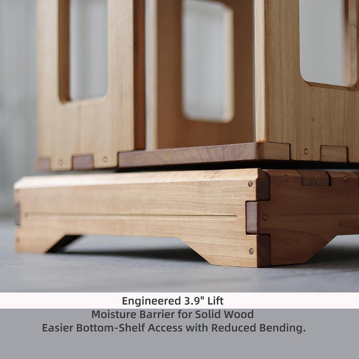 Larger Solid Wood Rotating Bookshelf, Revolving Bookcase (5-Tier)