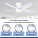 Ceiling Fans with Lights-36 Low Profile Ceiling Fan with Light and Remote/App Control,Flush Mount,Dc Reversible,Led Dimmable Modern Ceiling Fans for Bedroom,Indoor/Outdoor Patio Use(White)