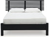 Danziar Modern Slat Headboard for Bedroom, Queen, Black