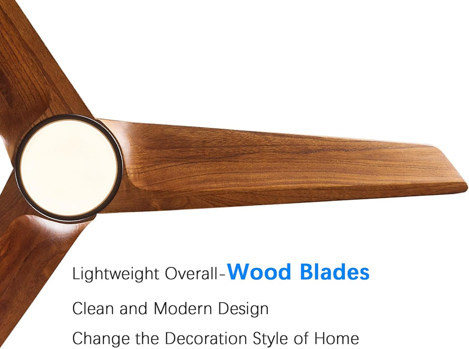 52 Inch Dark Walnut WhisperQuiet CeilingFanWithLED