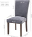 Upholstered Parsons Dining Chairs Set of 4, Fabric Dining Room Kitchen Side Chair with Nailhead Trim and Wood Legs - Dark Grey