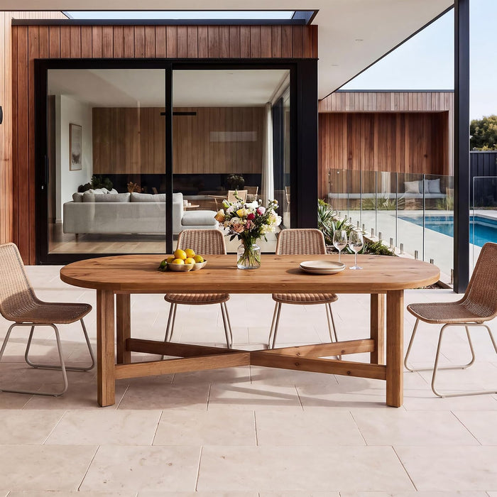 70.87-Inch Oval Dining Table for 4-6