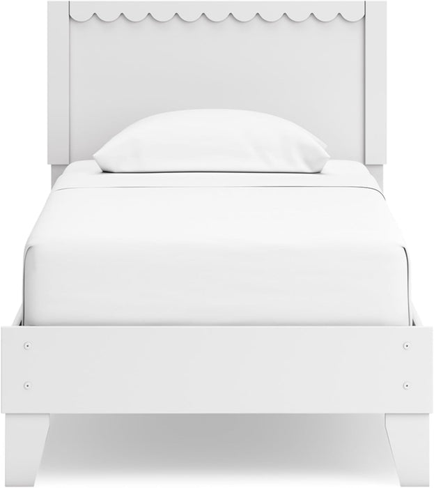 Signature Design by Ashley Hallityn Casual Twin Panel Platform Bed, Foundation or Box Spring Not Needed, White