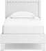 Signature Design by Ashley Hallityn Casual Twin Panel Platform Bed, Foundation or Box Spring Not Needed, White