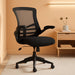 Kelista Mid-Back Swivel Office Chair with Adjustable Seat Height, Ergonomic Mesh Desk Chair with Flip-Up Armrests, Black