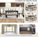 6-Piece Kitchen Dining Table Set, 60" Rectangular Table with 4 High-Back Tufted Upholstered Chairs & 1 Bench, Rubberwood Legs Modern Elegant Farmhouse for Kitchen Room, Black