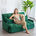 Green Adjustable Floor Sofa Bed Multifunctional Lounge