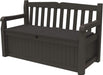 Solana 70 Gallon Storage Bench Deck Box for Patio Furniture, Front Porch Decor and Outdoor Seating – Perfect to Store Garden Tools, Brown/Brown