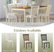Set of 8 Farmhouse Dining Chairs with Upholstered Seats, Cream