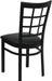 Hercules Series Window Back Metal Restaurant Chair, Modern Upholstered Armless Dining Chair for Restaurants and Kitchens, Black