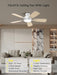 Ceiling Fans with Lights and Remote, 46 Inch Low Profile Ceiling Fan with Light, Flush Mount, Reversible, 3CCT, Dimmable White Modern Ceiling Fan for Bedroom, Living Room, Outdoor Patio