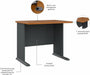 Bush Business Furniture Series a 36W Desk in Natural Cherry and Slate, Compact Workstation for Home or Office, Small Desktop Solution for Limited Workspace