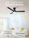 42 Inch Ceiling Fans with Lights,3 Blades,6Cct, Low Profile Ceiling Fan with Light and Remote Control,Ceiling Fan for Bedroom, Kitchen,Indoor/Outdoor Use,Flush Mount-Black