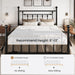 14" Queen Size Metal Platform Bed Frame/Victorian Headboard and Footboard/Steel Slats Mattress Foundation for Storage/No Box Spring Needed/Noise Free/Black