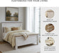 Signature Design by Ashley Willowton Shabby Chic Queen Panel Bed with Metal Slats, Foundation or Box Spring Needed, Whitewash