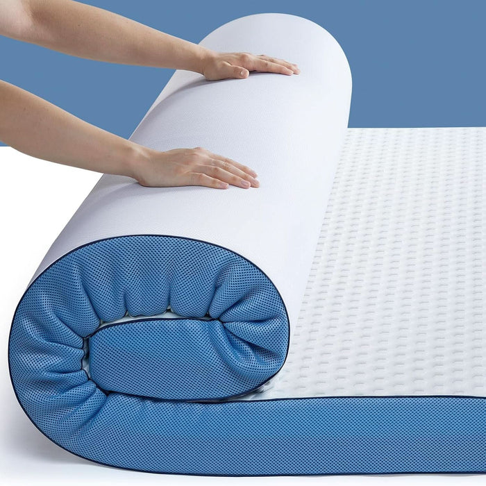 3 Inch Firm Mattress Topper Queen Size, Cooling Gel-Infused & Bamboo Charcoal Memory Foam Bed Topper for Pain Relief, High-Density Mattress Pad with Removable Cover, Certipur-Us Certified