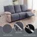 100% Waterproof Recliner Sofa Slipcovers, 3 Pieces Stretch Reclining Couch Covers for 3 Cushion Couch Sofa Pet Friendly Washable Furniture Covers for Dogs, Pets, Kids (Dark Gray, 3 Seater)