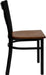 2 Pk. HERCULES Series Black ''X'' Back Metal Restaurant Chair - Cherry Wood Seat