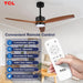 52 Inch Walnut Ceiling Fan Silent Wireless Controller