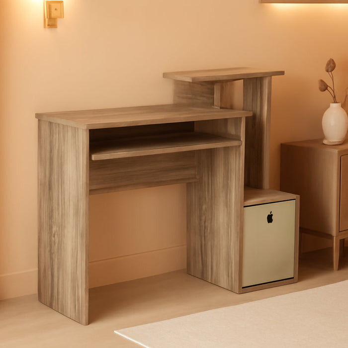 Econ Multipurpose Home Office Computer Writing Desk, Sonoma Oak/Ivory