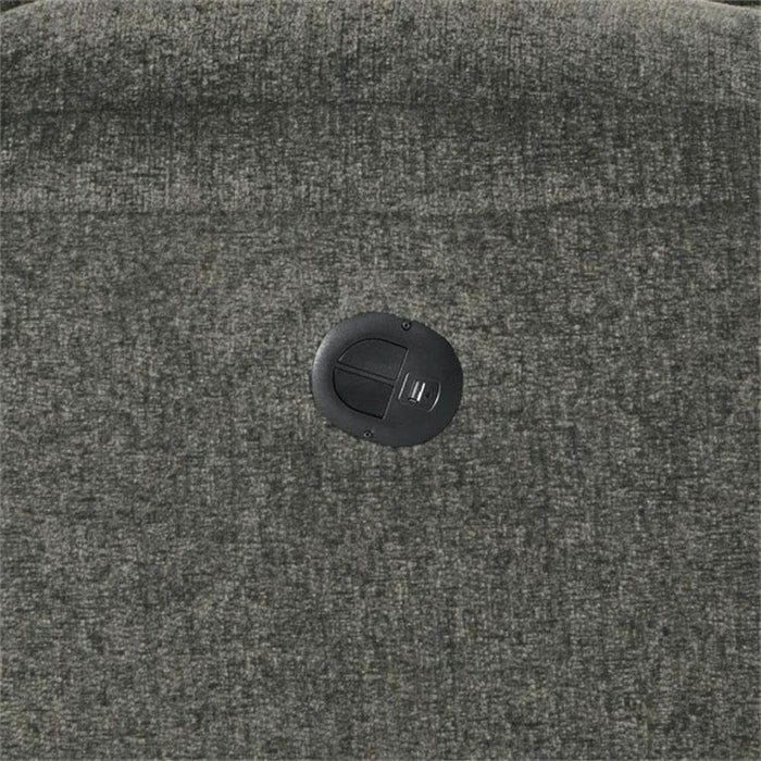 Maxim Power Reclining Sofa in Soft Charcoal Gray Polyester Fabric