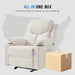 Manual Rocker Recliner Chair for Adults with Massage, Overstuffed Glider Rocking Chair with Cup Holders and Pockets for Living Room, Reclining Sofa Chair for Bedroom Nursery,Beige