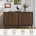 55" Fluted Buffet Cabinet with Storage, Accent Cabinets, Walnut