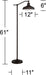 Kayne Rustic Farmhouse Floor Lamp Standing 61" Tall Satin Bronze Metal Downbridge Shade for Living Room Reading Bedroom Office House Home Decor