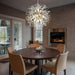 19.9" Gold Modern Crystal Chandeliers Firework, Bubble Chandelier Lighting for Bathroom Dining Room Bedroom Kitchen Island Living Room Light Fixture, 9-Light Gold Hanging round Chandalier