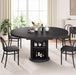 Extendable Circular Dining Table 47Inch Black Walnut