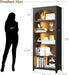 70" Arched Bookshelf with LED Lights, 5-Tier Storage for Displaying
