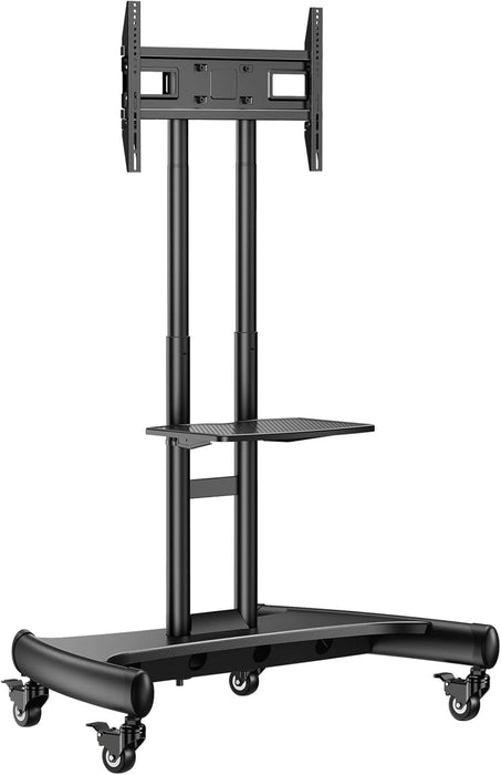 Mobile TV Cart for 32-82 Inch Flat/Curved LED/LCD/OLED Tvs Rolling TV Stand with Height Adjustable Shelf Max VESA 600X400Mm up to 100Lbs- Outdoor TV Stand Trolley with Wheels PGTVMC05-1