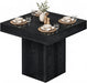 31.5" Square Dining Table for 2-4, Small Black Kitchen Table with 4.5" Thick-Profile Top and Sturdy Pedestal Base for Apartment & Small Spaces