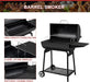 CC1830 30 Inch Barrel Charcoal Grill with Side Table, Outdoor BBQ Grill with 627 Sq. In. Cooking Space for Backyard, Patio and Parties, Black