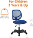 Kids Adjustable Mesh Low-Back Swivel Study Desk Chair with Footrest, Blue