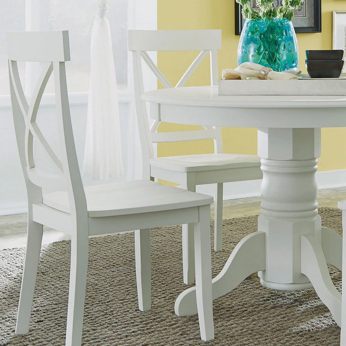 Home Styles 5177-802 Classic White Pair of Dining Chairs 18"-7/8" W, 22"-1/4" D, 38"-3/8" H