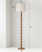 Rustic Floor Lamp 62Inch Walnut LinenTextured Shade