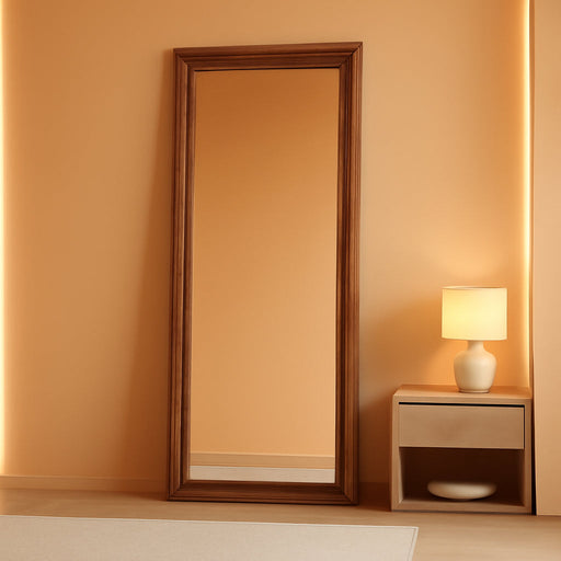 Rustic Farmhouse Full Length Mirror, 64"X21" Wood Frame Floor Mirror, Free Standing Mirror Leaning Hanging Mirror, Long Mirror for Bedroom Living Room Cloakroom, Wood