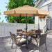 9Ft Scalloped Valance Patio Umbrella, Crank & Tilt, Khaki