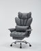 Big and Tall Office Chair, Executive Leather Office Chair with Footrest, 400Lbs Ergonomic Gaming Chair for Adults, Wide Seat Computer Desk Chair with Lumbar Support, 150 Degree Reclining, Gray