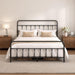 King Size Metal Bed Frame with Headboard and Footboard,Black