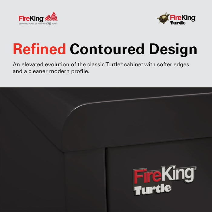 Turtle Contour 4 Drawer Fire Rated File Cabinet, Black